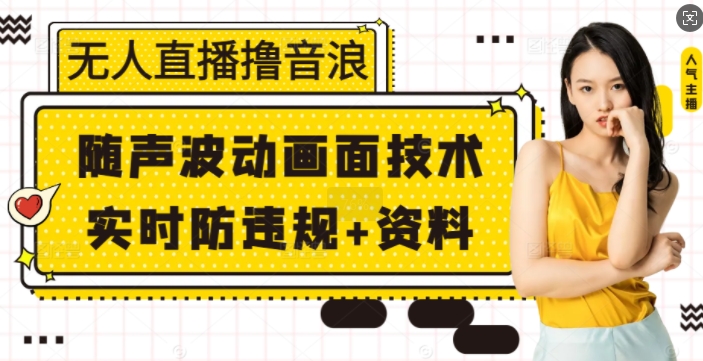 无人直播撸音浪+随声波动画面技术+实时防违规+资料【揭秘】-雲鼎文化传媒