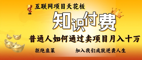 互联网项目天花板，知付付费项目，普通人如何通过卖项目月入十个，拒绝韭菜【揭秘】-雲鼎文化传媒