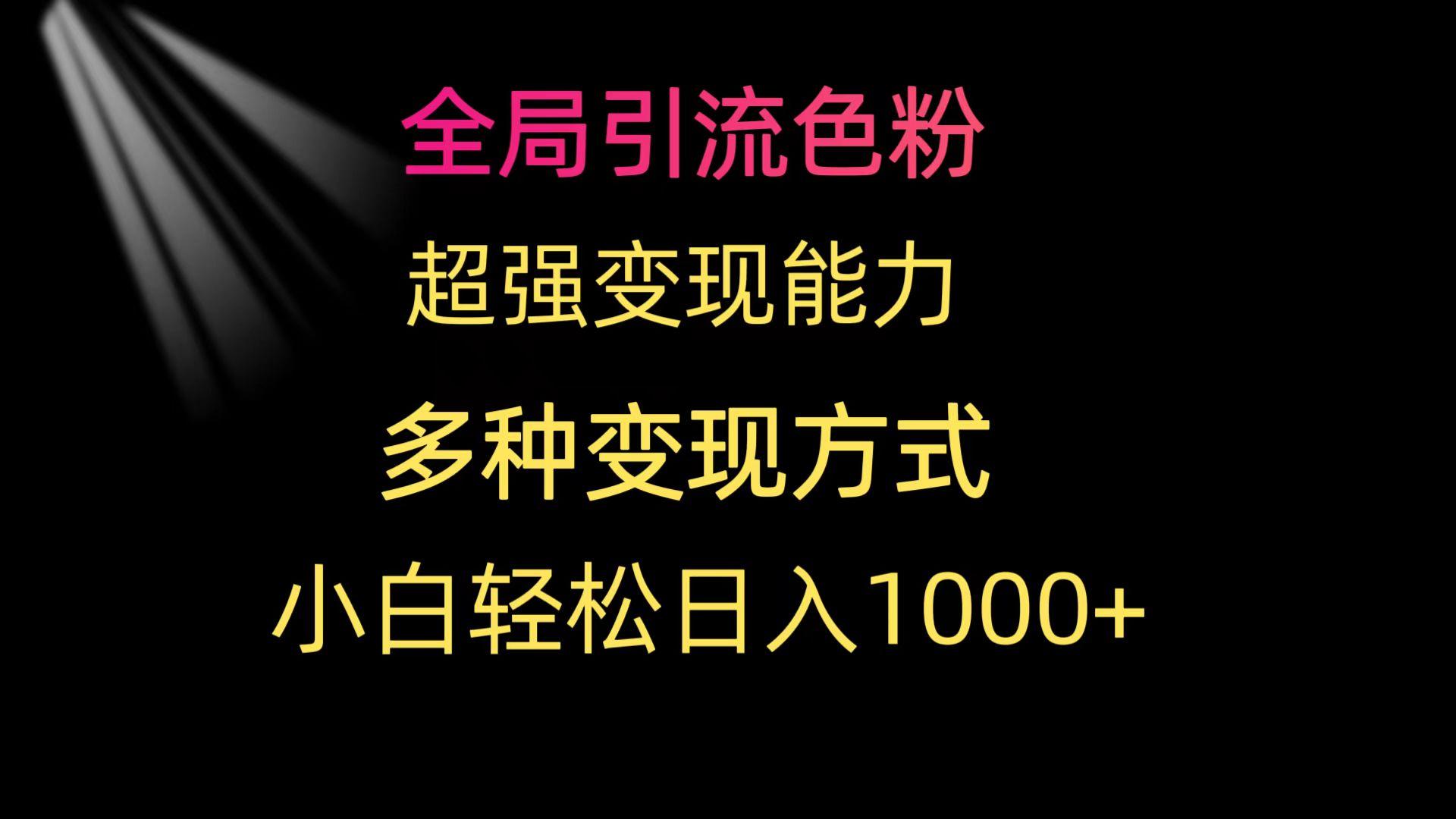 (9680期)全局引流色粉 超强变现能力 多种变现方式 小白轻松日入1000+-雲鼎文化传媒