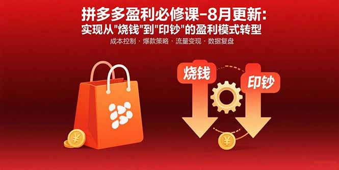 拼多多盈利必修课-8月更新：突破运营瓶颈 实现从烧钱到印钞的盈利模式转型-雲鼎文化传媒