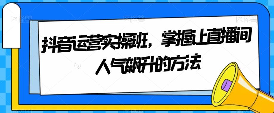 抖音运营实操班，掌握让直播间人气飙升的方法-雲鼎文化传媒