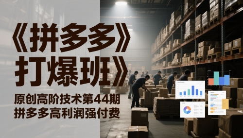 《拼多多打爆班》原创高阶技术第44期，拼多多高利润强付费-雲鼎文化传媒