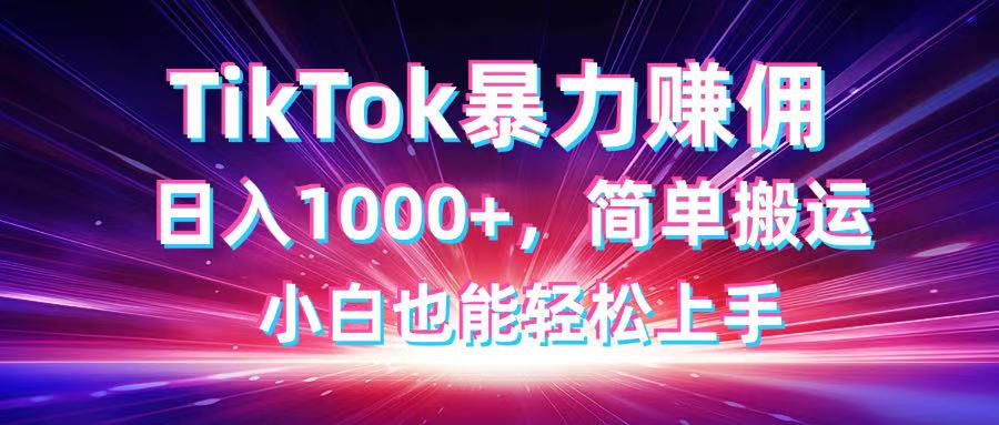 TikTok搬运暴力赚佣，日入1000+，简单搬运，小白也能轻松上手-雲鼎文化传媒