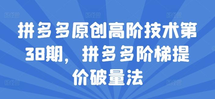 拼多多原创高阶技术第38期，拼多多阶梯提价破量法-雲鼎文化传媒