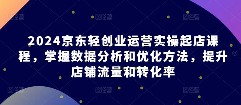 2024京东轻创业运营实操起店课程，掌握数据分析和优化方法，提升店铺流量和转化率-雲鼎文化传媒