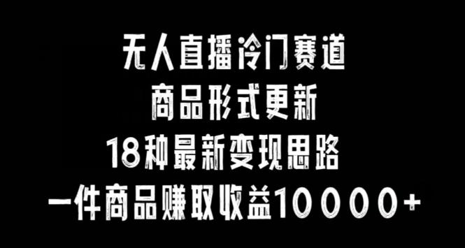 无人直播冷门赛道，商品形式更新，18种变现思路，一件商品赚取收益10000+【揭秘】-雲鼎文化传媒