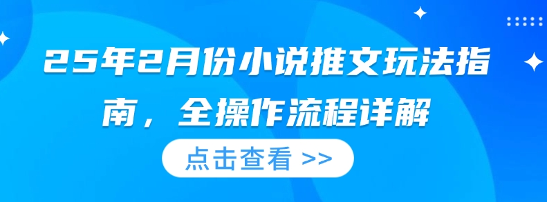 25年2月份小说推文玩法指南，全操作流程详解-雲鼎文化传媒