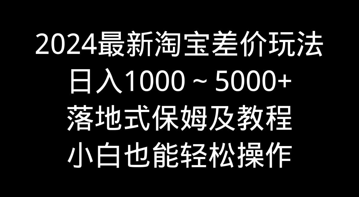 2024最新淘宝差价玩法，日入1000～5000+落地式保姆及教程 小白也能轻松操作-雲鼎文化传媒