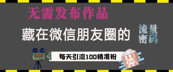 藏在微信朋友圈的流量密码，无需发布作品，单日引流100+精准创业粉【揭秘】-雲鼎文化传媒