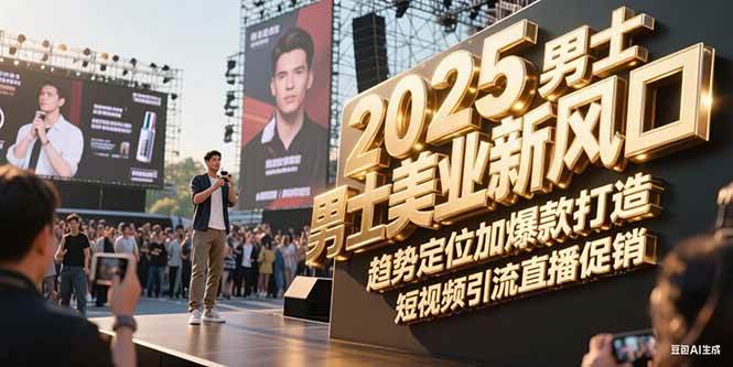 2025男士美业新风口，趋势定位加爆款打造，短视频引流直播促销-雲鼎文化传媒