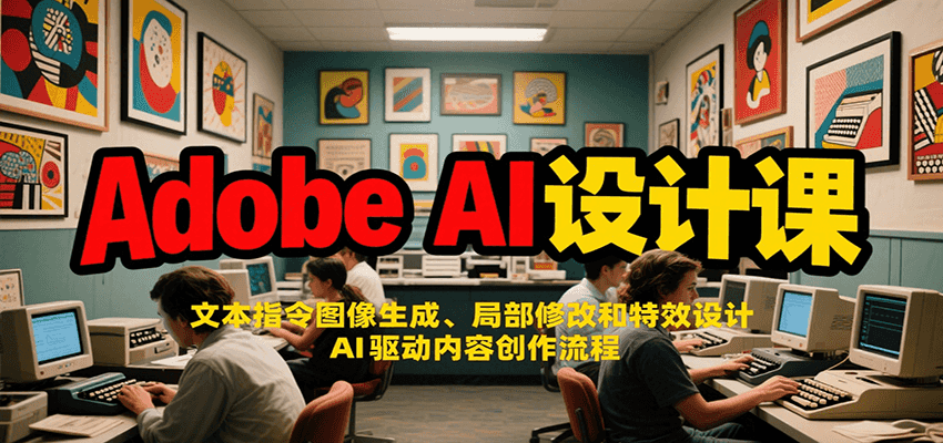 Adobe AI设计课：文本指令图像生成、局部修改和特效设计，AI驱动内容创作流程-雲鼎文化传媒