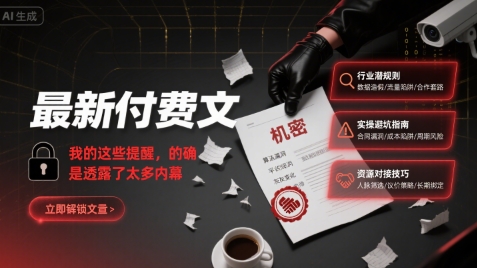 最新付费文：我的这些提醒，的确是透露了太多内幕-雲鼎文化传媒