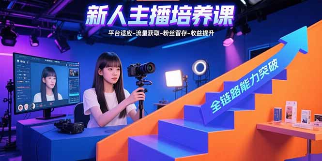 新人主播培养课：平台适应-流量获取-粉丝留存-收益提升 全链路能力突破-雲鼎文化传媒