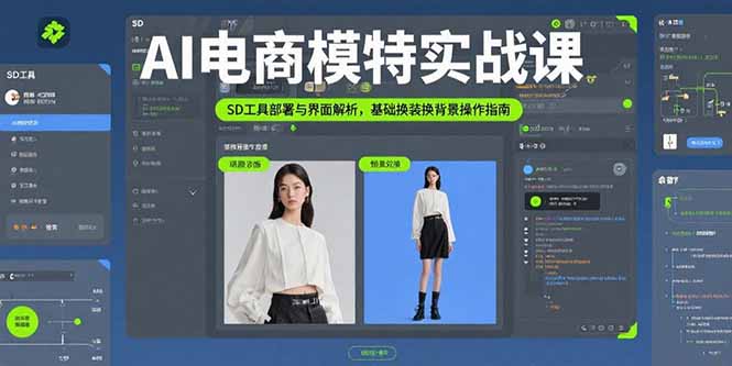 AI电商模特实战课，SD工具部署与界面解析，基础换装换背景操作指南-雲鼎文化传媒