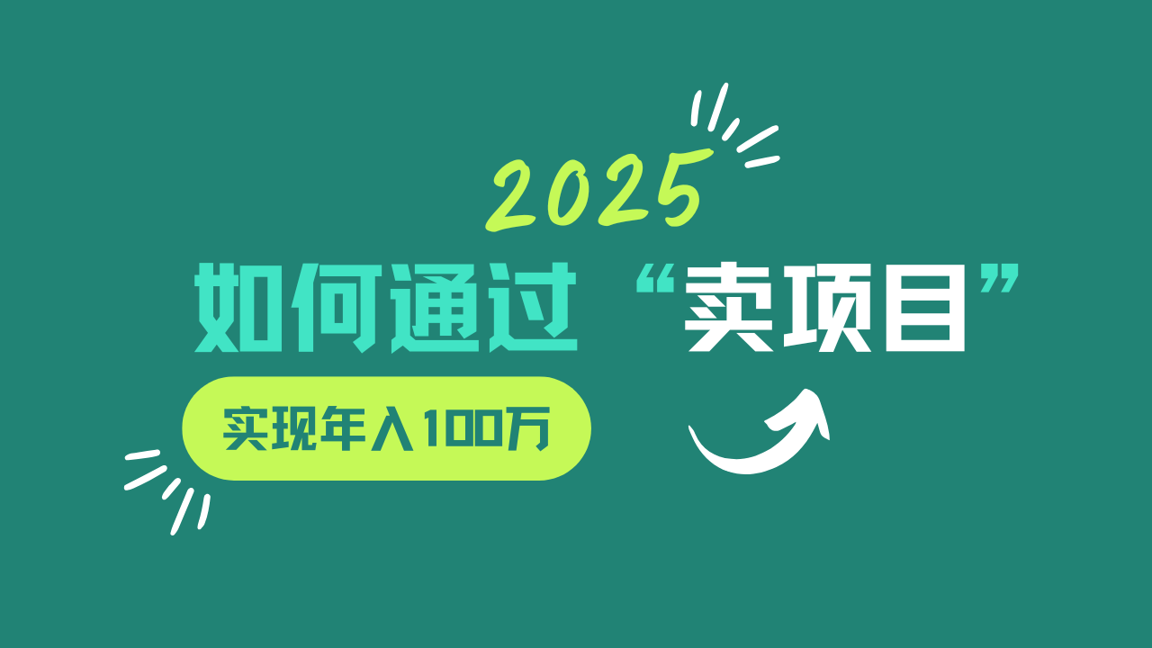 2025年如何通过“卖项目”实现年入100w-雲鼎文化传媒