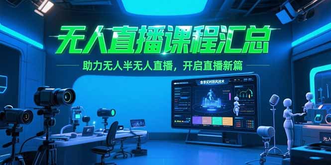 无人直播课程汇总，含非实时防风技术，助力无人半无人直播，开启直播新篇-雲鼎文化传媒