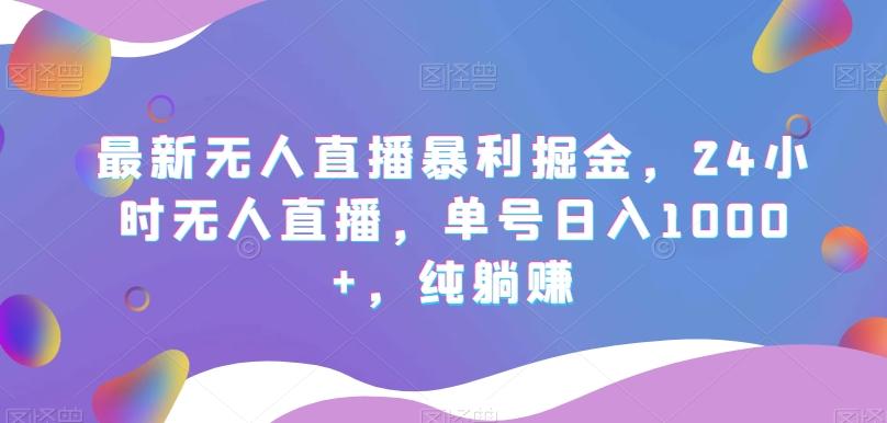 最新无人直播暴利掘金，24小时无人直播，单号日入1000+，纯躺赚-雲鼎文化传媒