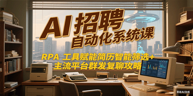 AI招聘自动化系统课，RPA工具赋能简历智能筛选+主流平台群发复聊全攻略-雲鼎文化传媒