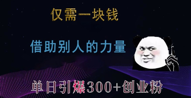 仅需一块钱，借助别人的力量，单日引爆300+创业粉、兼职粉【揭秘】-雲鼎文化传媒