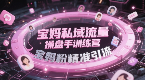 宝妈私域流量操盘手训练营，宝妈粉精准引流-雲鼎文化传媒