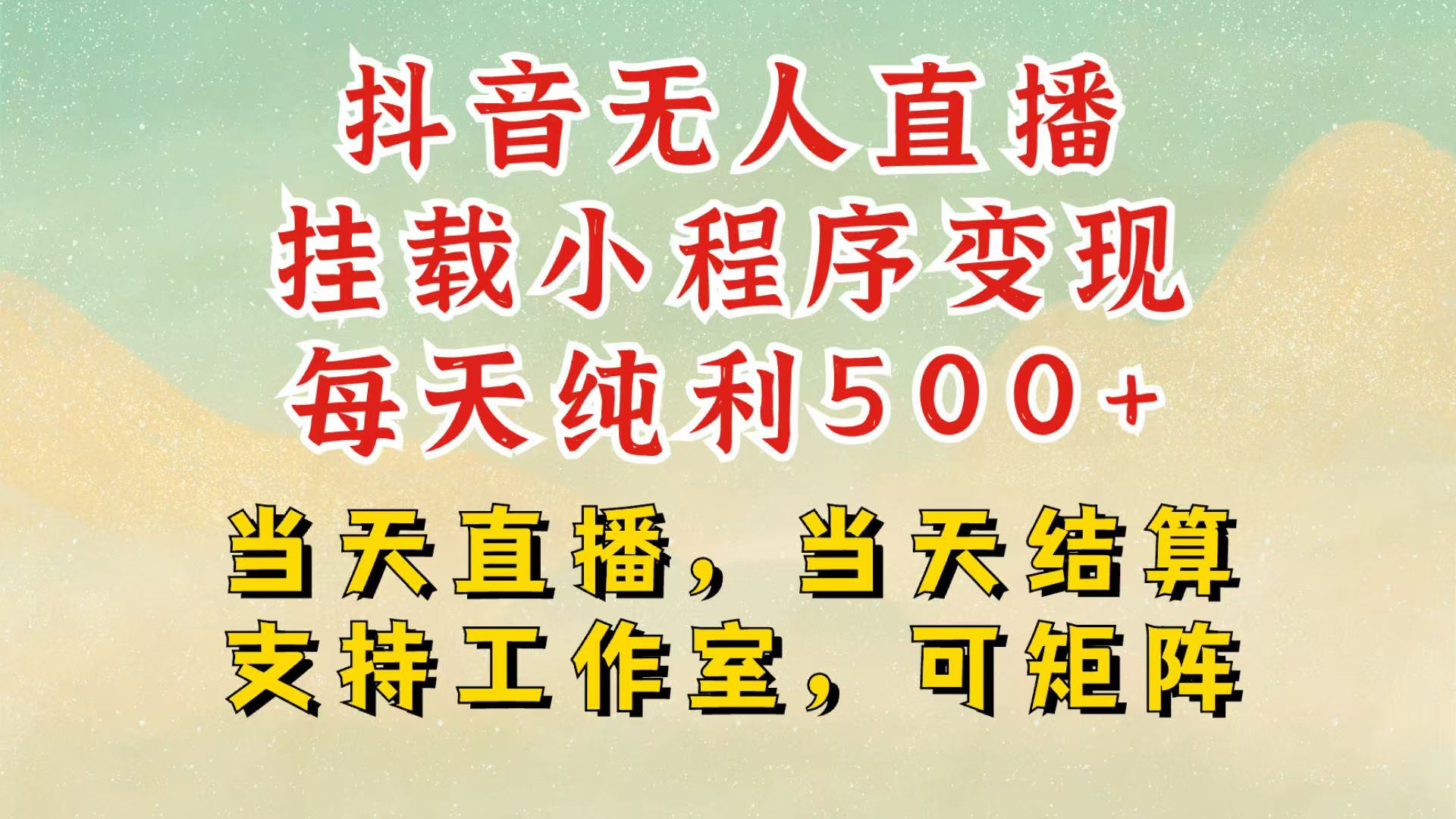 抖音无人挂机项目，轻松日入500+,挂载小程序玩法，不违规不封号，有号的一定挂起来-雲鼎文化传媒