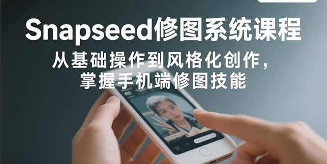 Snapseed修图系统课程：从基础操作到风格化创作，掌握手机端修图技能-雲鼎文化传媒