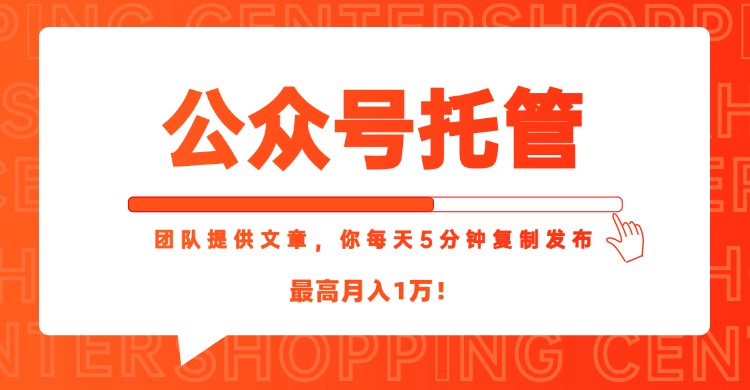 【公众号托管 】我提供文章，你每天５分钟复制发布，最高月入1W-雲鼎文化传媒