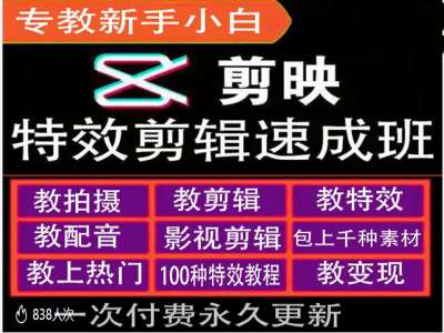 剪映特效教程和运营变现教程，特效剪辑速成班，专教新手小白-雲鼎文化传媒