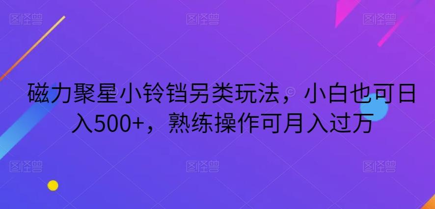 磁力聚星小铃铛另类玩法，小白也可日入500+，熟练操作可月入过万-雲鼎文化传媒
