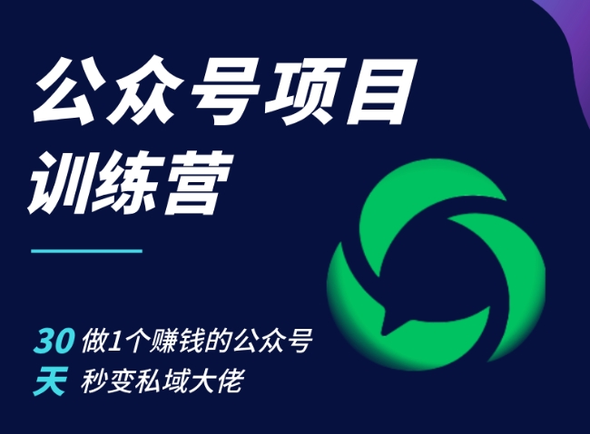 公众号项目训练营，30天做1个赚钱的公众号，秒变私域大佬-雲鼎文化传媒