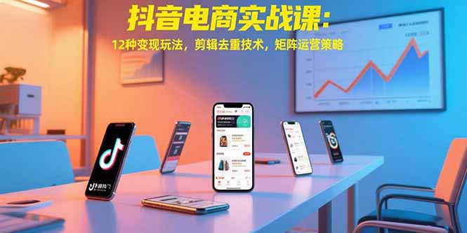 抖音电商实战课：12种变现玩法，剪辑去重技术，矩阵运营策略-雲鼎文化传媒