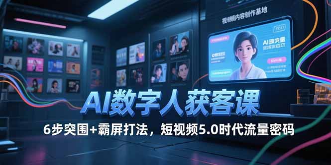 AI数字人获客课，6步突围+霸屏打法，短视频5.0时代流量密码-雲鼎文化传媒