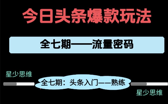 头条系列全七期项目拆解，全是干货，新手从0-1必经过程，99的人会踩的坑-雲鼎文化传媒