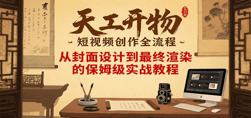 天工开物短视频创作全流程，从封面设计到最终渲染的保姆级实战教程-雲鼎文化传媒