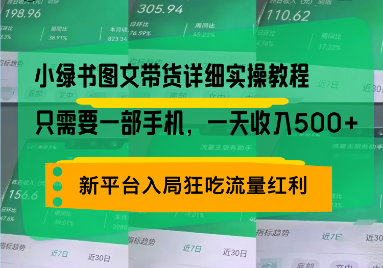 小绿书图文带货详细实操教程，只需要一部手机，一天收入500+，轻松变现-雲鼎文化传媒