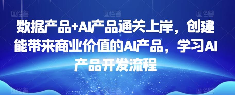 数据产品+AI产品通关上岸，创建能带来商业价值的AI产品，学习AI产品开发流程-雲鼎文化传媒
