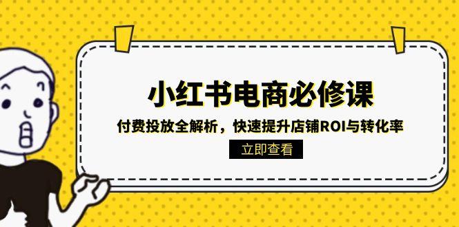 小红书电商必修课：付费投放全解析，快速提升店铺ROI与转化率-雲鼎文化传媒