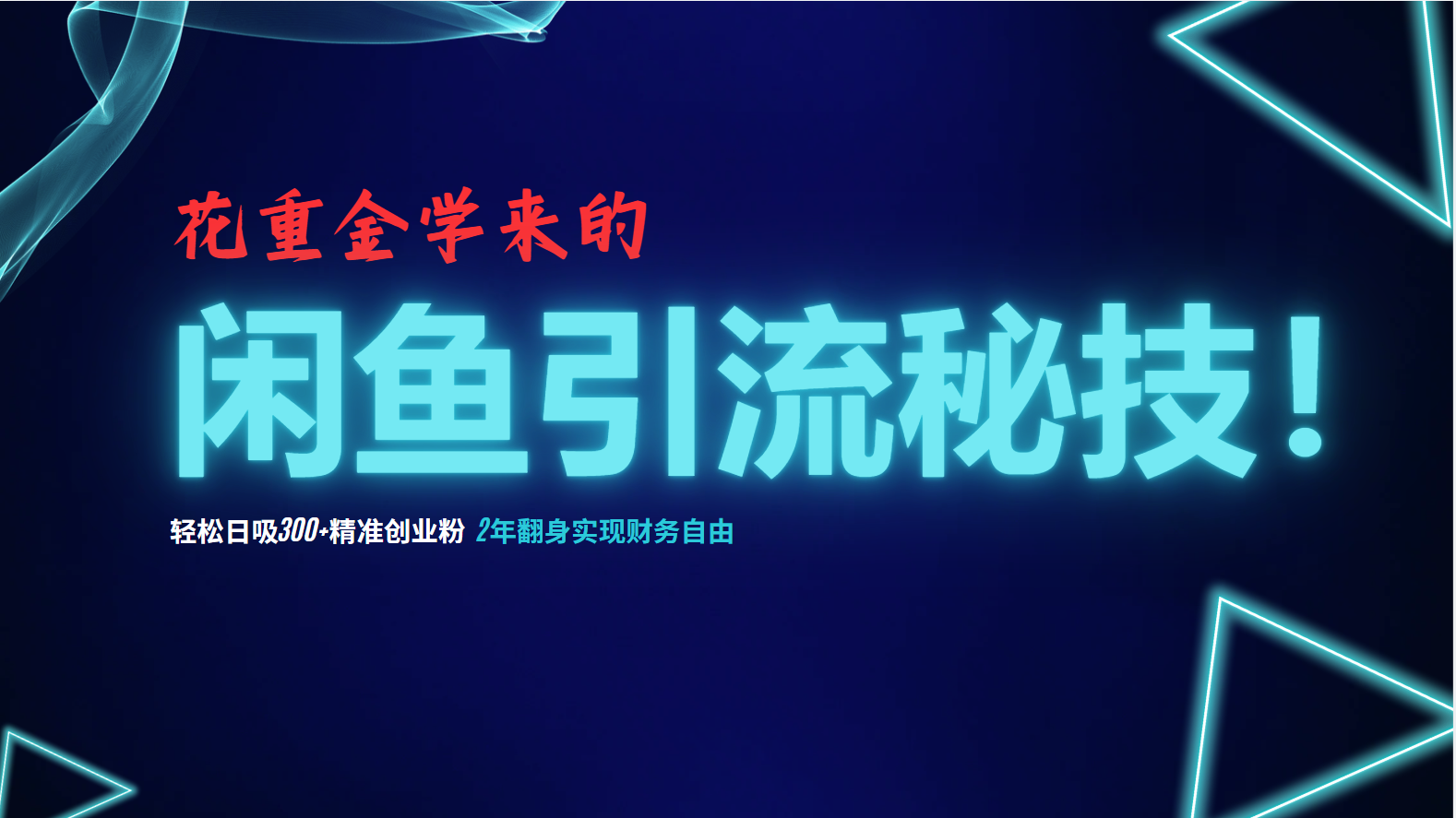 花重金学来的闲鱼引流秘技！轻松日吸300+精准创业粉，每天躺赚5000+，2…-雲鼎文化传媒