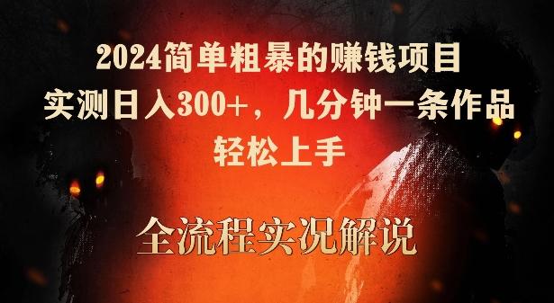 2024简单粗暴的赚钱项目，实测日入300+，几分钟一条作品，轻松上手【揭秘】-雲鼎文化传媒
