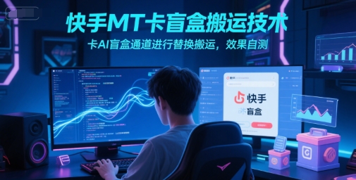 快手MT卡盲盒搬运技术，卡AI盲盒通道进行替换搬运，效果自测-雲鼎文化传媒