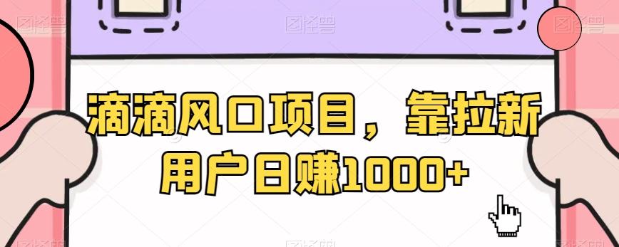 滴滴风口项目，靠拉新用户日赚1000+-雲鼎文化传媒