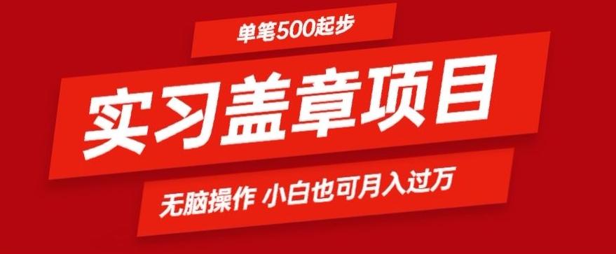 实习代盖章项目一单500起普通人可落地项目小白也可轻易上手-雲鼎文化传媒