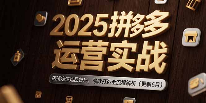 2025拼多多运营实战：店铺定位选品技巧，爆款打造全流程解析(更新6月-雲鼎文化传媒
