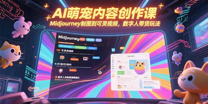 AI萌宠内容创作课，Midjourney制图到可灵视频，数字人带货玩法-雲鼎文化传媒