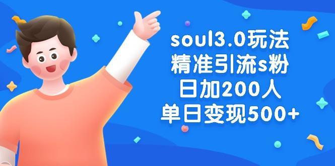 soul3.0玩法精准引流s粉，日加200人单日变现500+-雲鼎文化传媒