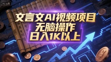 文言文AI视频项目，无脑操作，日入1K以上-雲鼎文化传媒