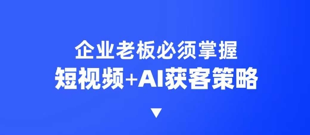 企业短视频AI获客霸屏流量课，6步短视频+AI突围法，3大霸屏抢客策略-雲鼎文化传媒