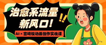 治愈系流量新风口，AI+宫崎骏动画创作实战课，从0到1打造爆款视频-雲鼎文化传媒
