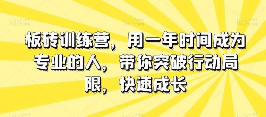 板砖训练营，用一年时间成为专业的人，带你突破行动局限，快速成长-雲鼎文化传媒