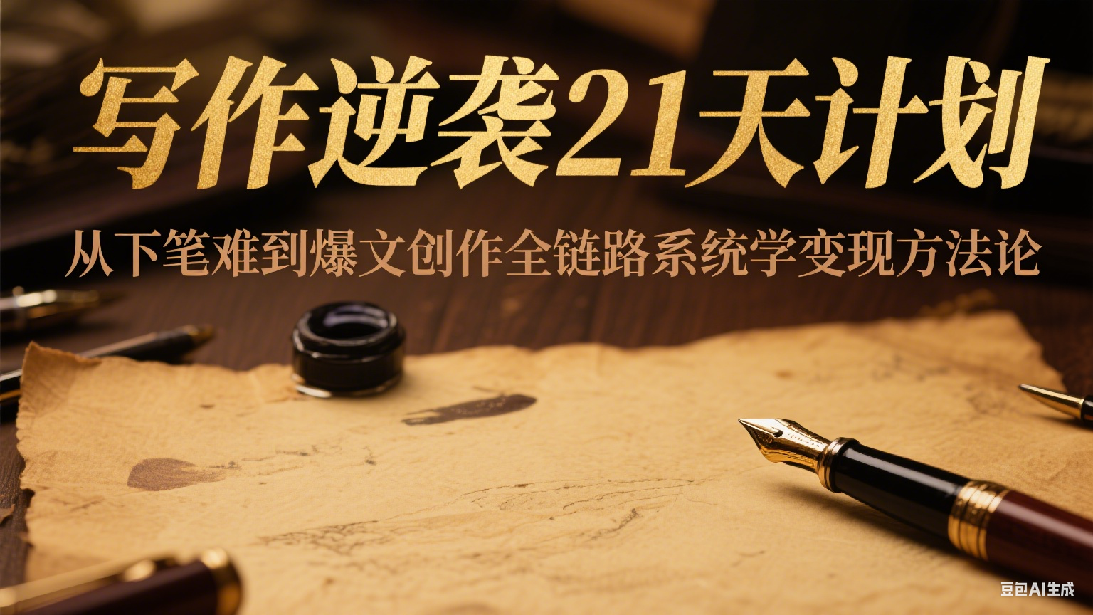 写作逆袭21天计划：从下笔难到爆文创作全链路系统学变现方法论-雲鼎文化传媒